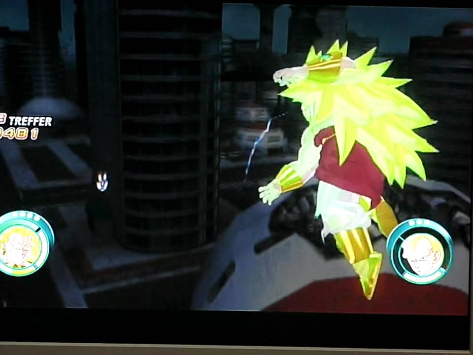 Dragonball Raging Blast: SSJ3 Broly vs. 2 SSJ3's and 3 SSJ2's on VERY HARD difficulty