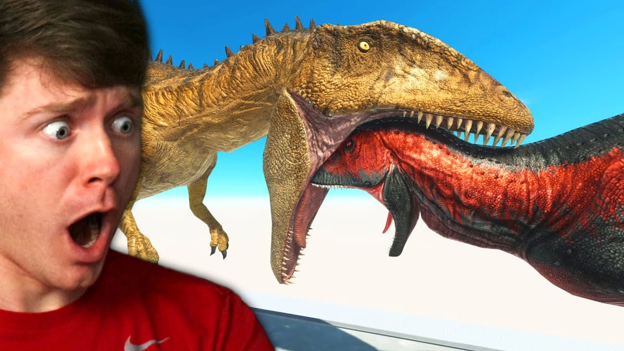 GIANT DINOSAUR BATTLES in ARBS!? (Reaction)