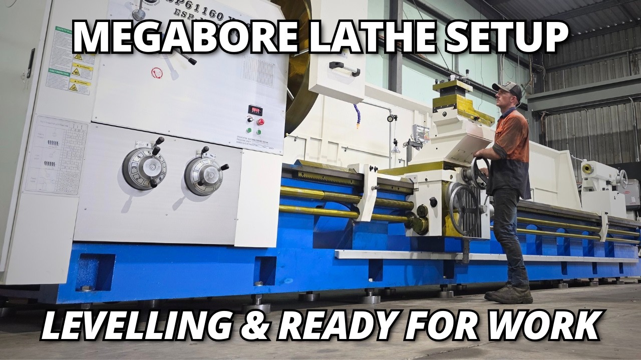 Levelling the Monster Lathe Ready for Work | Megabore Lathe Setup