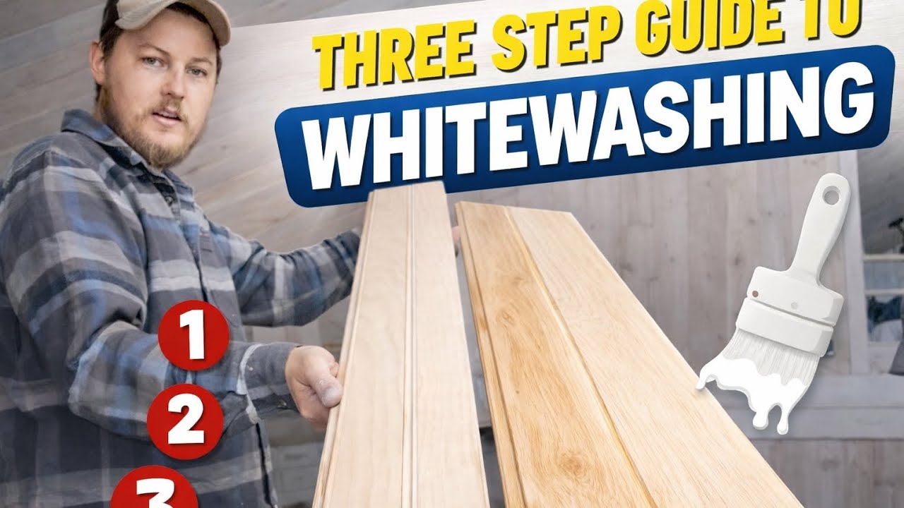 Three-Step Guide To Whitewashing🔑#diy #painting #construction 