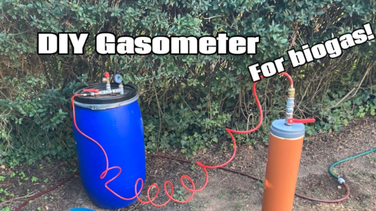 DIY Biogas Gasometer, A simple gas storage method! [tutorial / english]