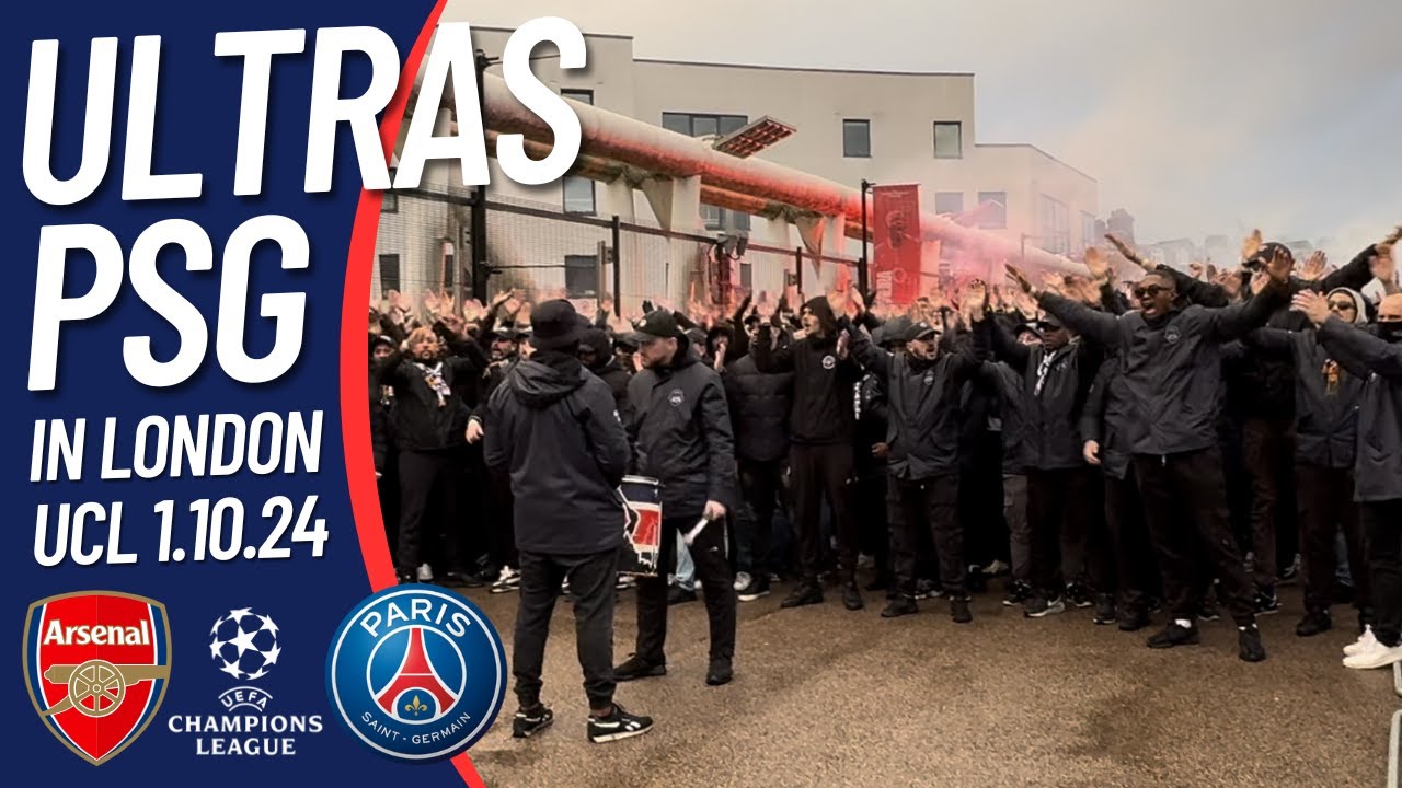 🧨🔴🔵 MENTAL ULTRAS PSG FANS IN LONDON🔥🇫🇷 1.10.24 ARSENAL vs PARIS SG CHAMPIONS LEAGUE