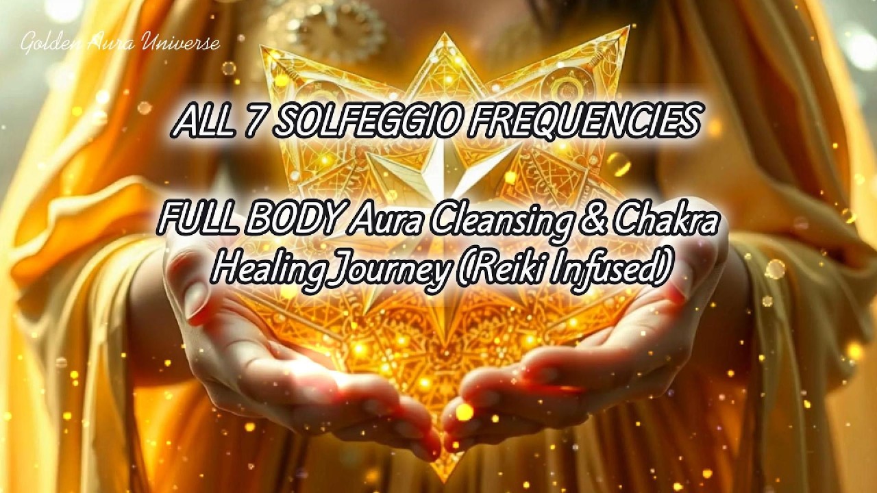 ALL 7 SOLFEGGIO FREQUENCIES 396Hz–963Hz FULL BODY Aura Cleansing & Chakra Healing Journey with Reiki