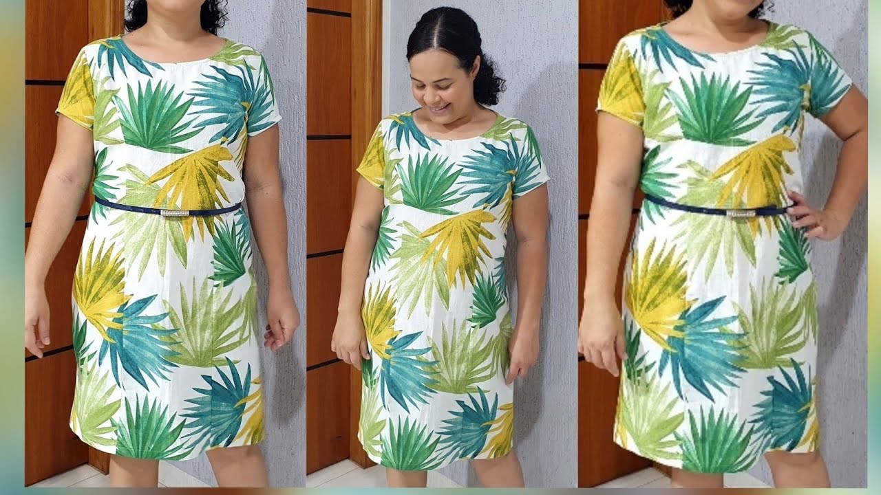 Vestido Tubinho com recorte princesa Corte e Costura super fácil