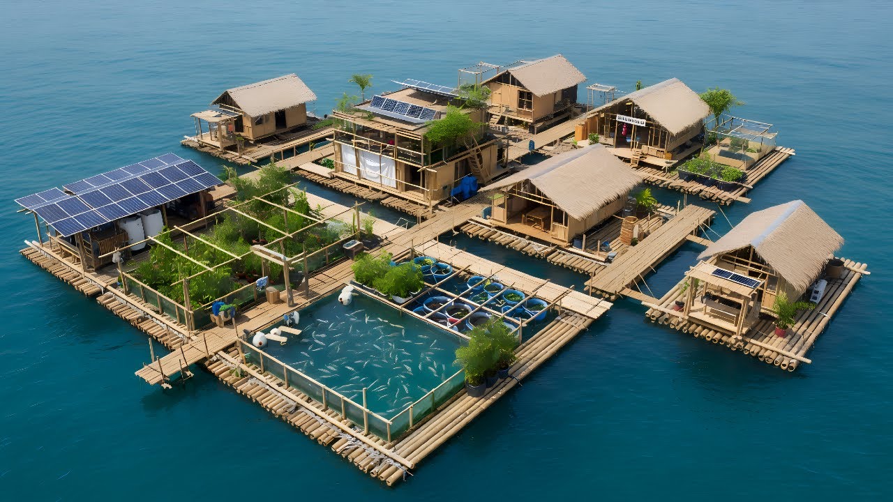 He Built a Huge Bamboo Floating House With a Few 1000s of Dollars. Full Construction Process
