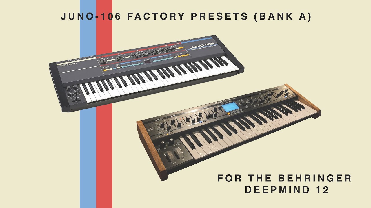 JUNO-106 FACTORY PRESETS (BANK A) - Soundset/Preset Pack For The Behringer DeepMind 12/6
