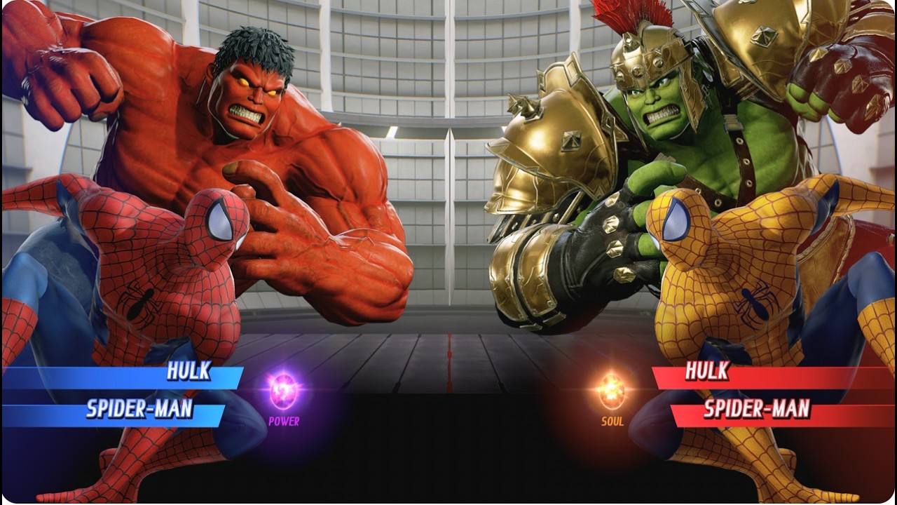 Red Hulk & Spider-Man vs Gladiator Hulk & Spider-Man – Power Stone vs Soul Stone matchup