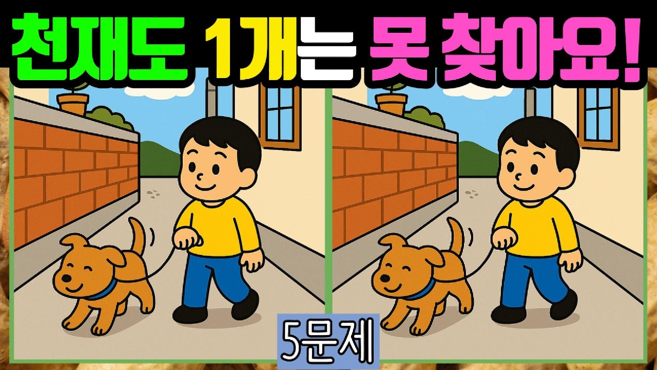 🥜다른그림찾기/치매예방🥜천재도 하나는 놓칩니다! #030