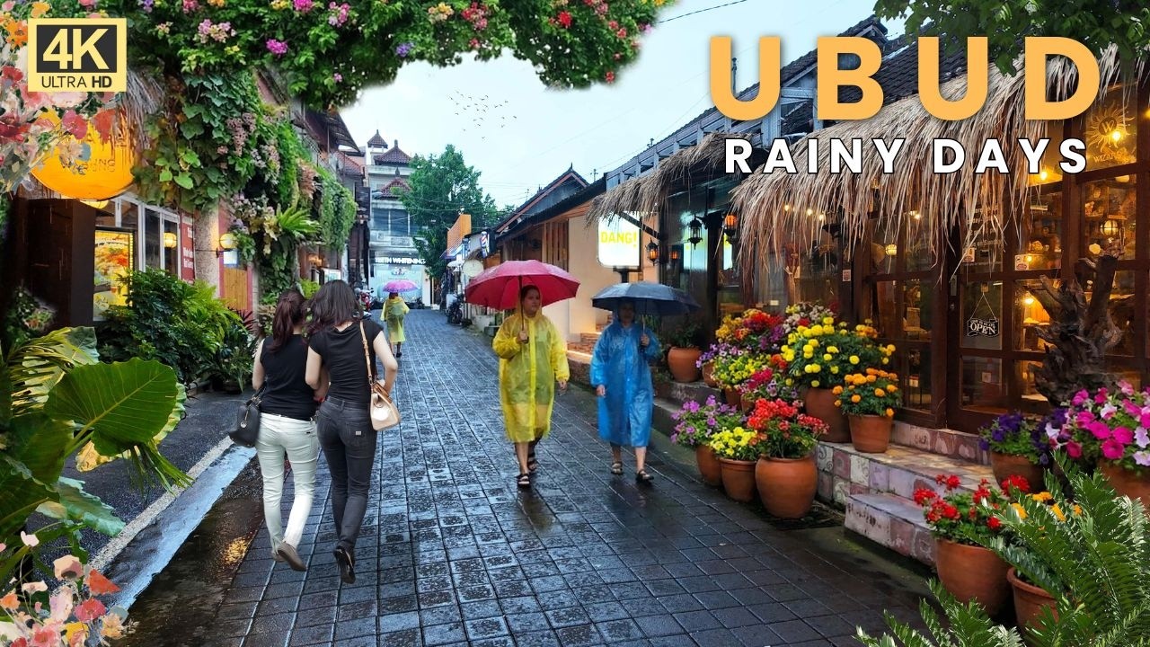 Slow Rainy Evening Walk in Ubud, Bali 🌧️ Peaceful Streets & Relaxing Night (4K)