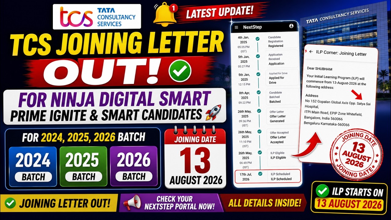 Breaking Big News TCS Direct Generating Joining Letter in Next-step Portal For All Pending Candidate