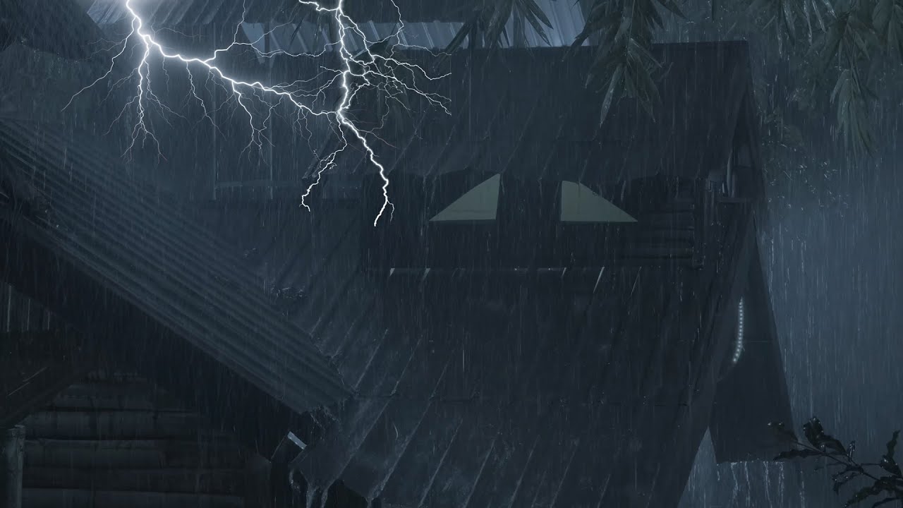 Extreme Rain & Thunder Sounds on Farm Tent Roof | Fall Asleep in Minutes