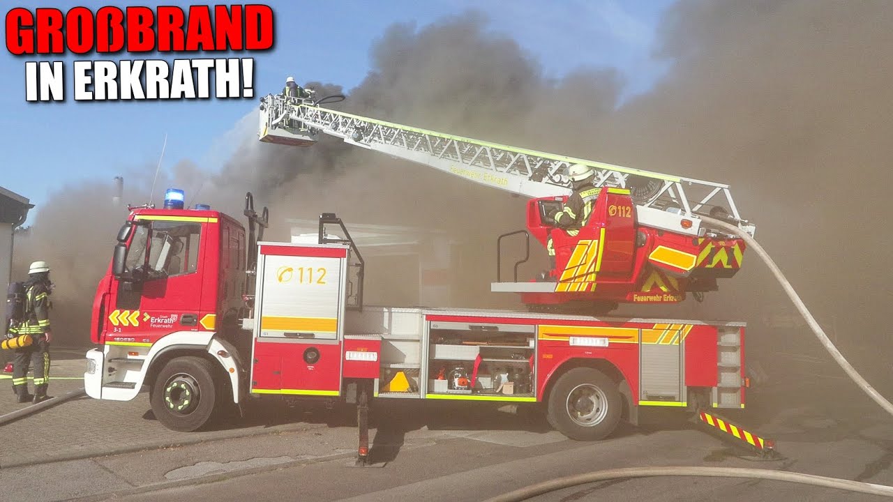 [SCHLAGARTIGE & RASANTE BRANDAUSBREITUNG!] - Großbrand in Erkrath ~ Massive Rauchentwicklung -