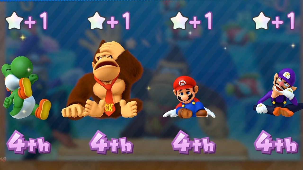 Mario Party 10 Airship Central Yoshi vs Donkey Kong  vs Waluigi vs Mario
