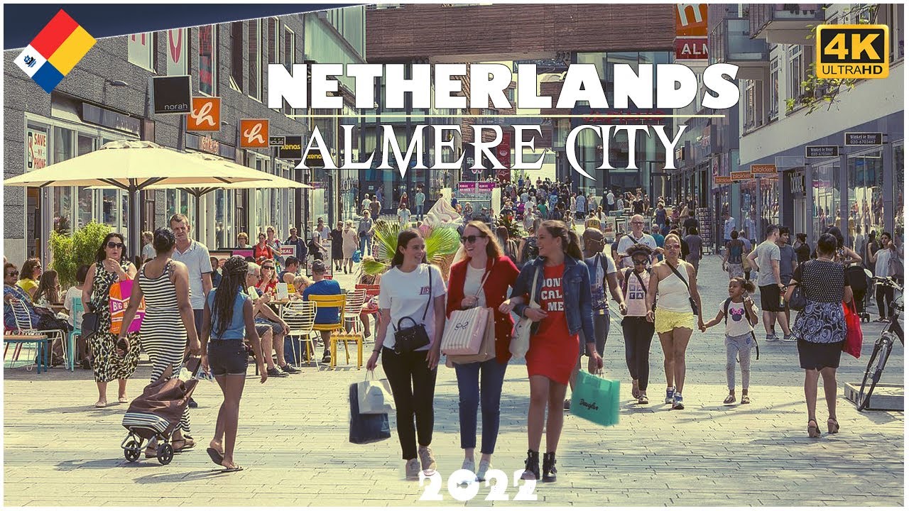 Walking tour in Almere / Youngest City in the Netherlands - The best shopping mall  / 4k UHD