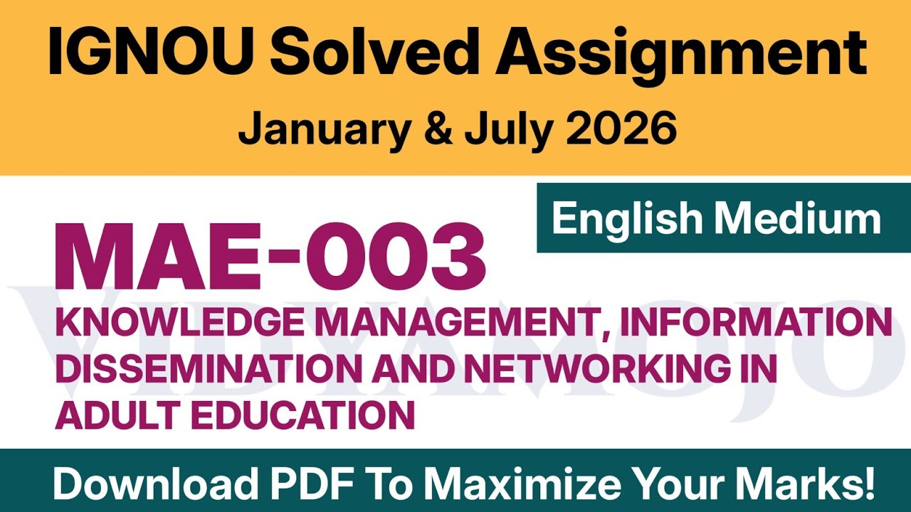 IGNOU MAE 003 Solved Assignment 2026 English Medium PDF Download