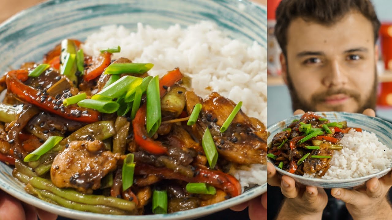 STIR FRY DA SOBRA DA GELADEIRA – Frango Chinês (Xadrez) – Rango do Rafa