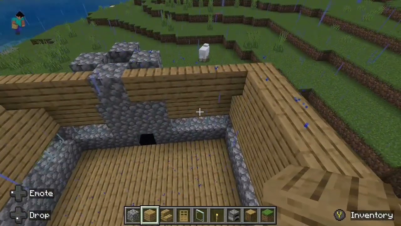 building the TU11 tutorial world house in minecraft