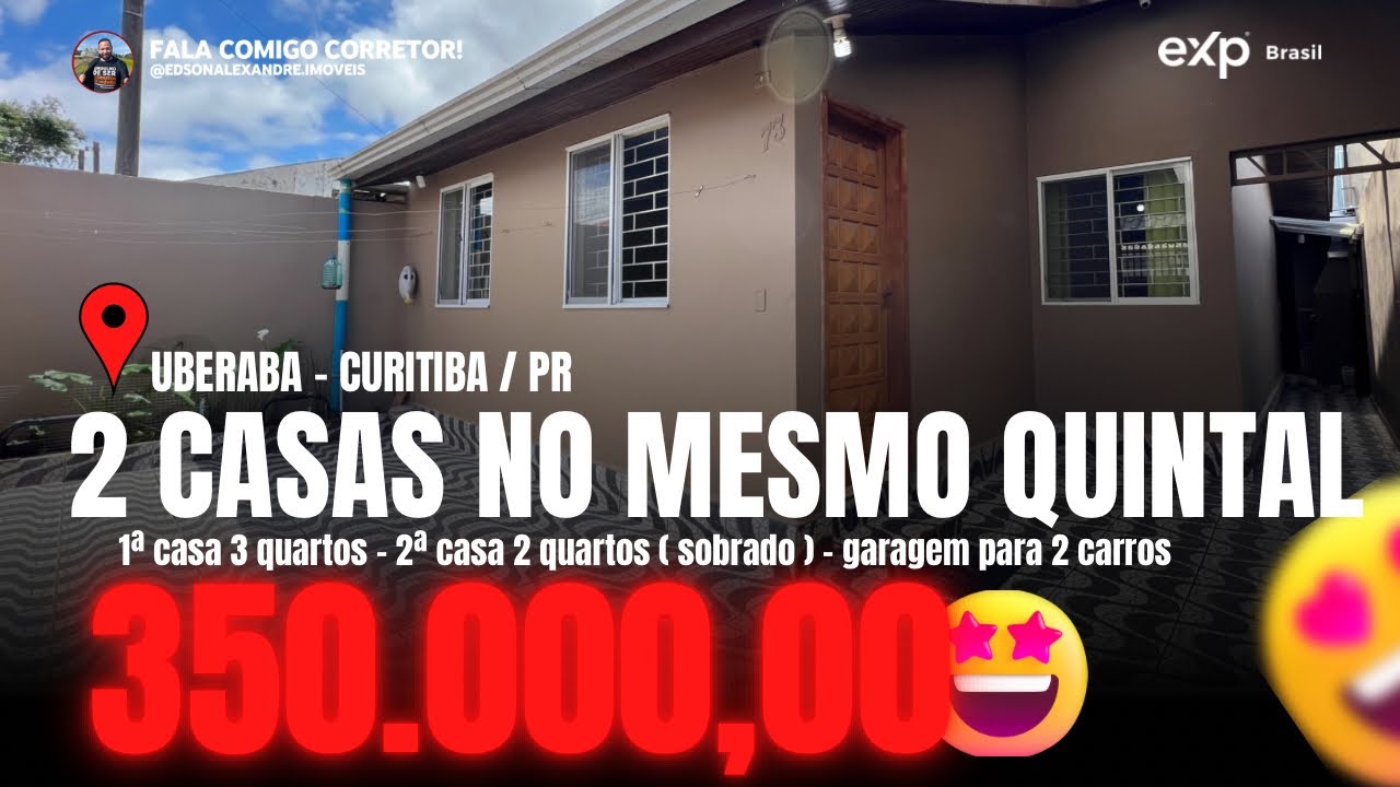 (( fora de venda )) 2 casas 🏘️ no mesmo terreno em Curitiba no Uberaba!