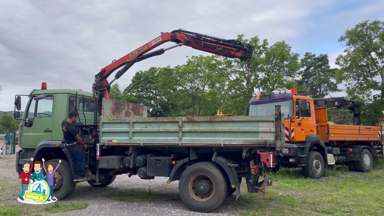 Dreiseitenkipper mit Mittelkran MAN LE 18.285 LAK-LV 4x4