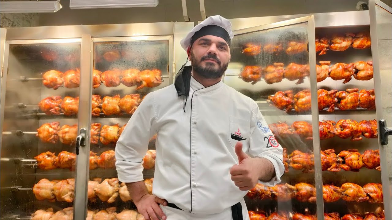 طريقة شواء الدجاج المشوي بلمطاعم بتفصيل بصوت والصورة🔥🔥
