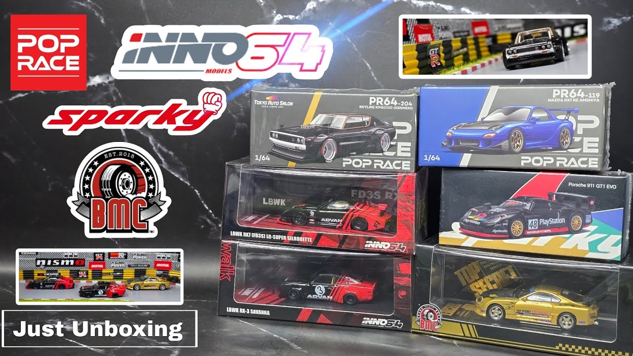 Pop Race Nissan Kenmeri TASKL | Mazda RX-7 | Inno64 LBWK Super Silhouette | RX3 | Top Secret Supra