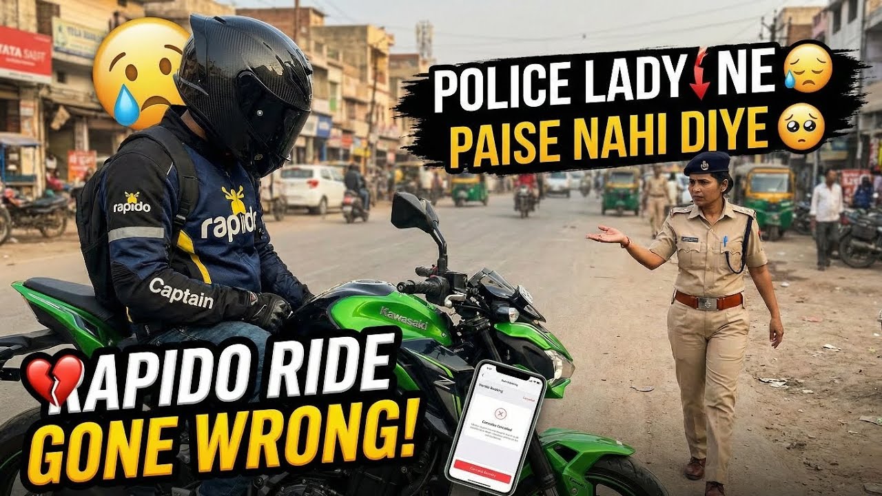 Lady Police ne Ride ke paise nahi diye? 🥺 Z900 Rapido Rider Reality in India 🇮🇳