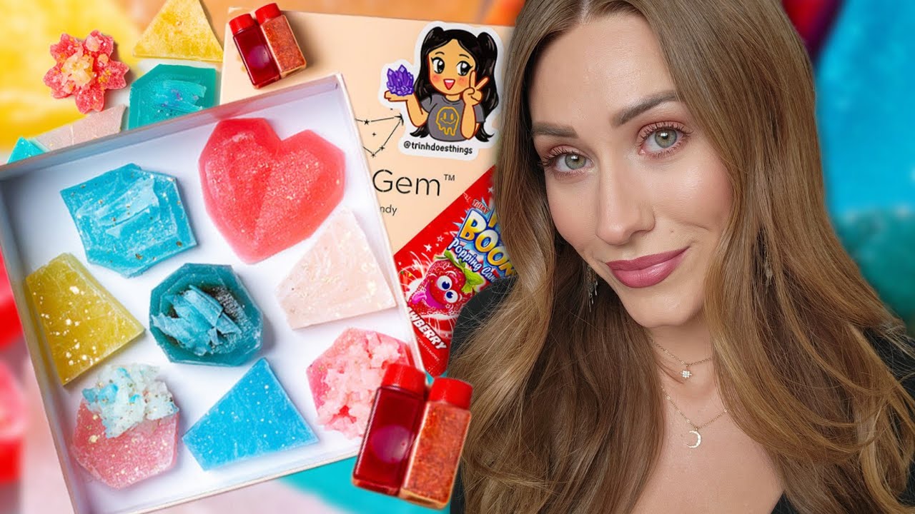ASMR | 🍉 Trying Edible Crystals with Chamoy, Watermelon Polvo & Popping Candy! 🤤🍭 *Mukbang*
