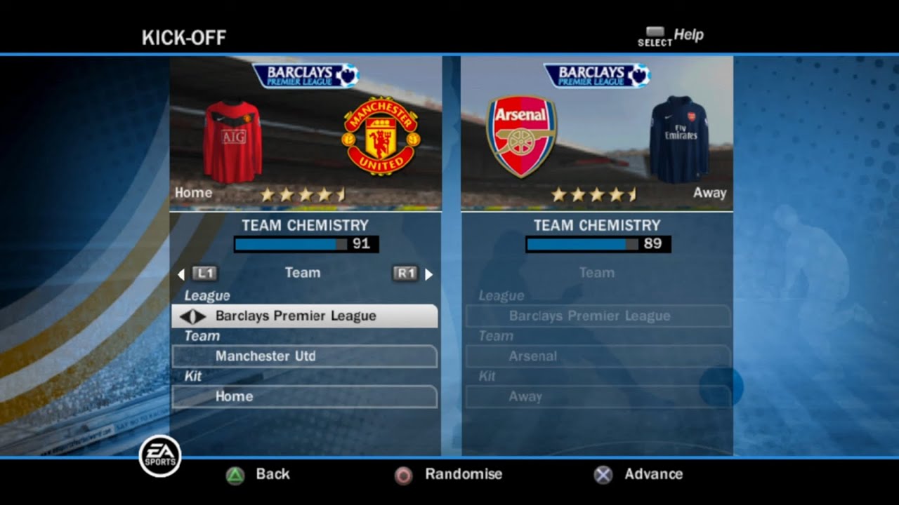FIFA 10 (PS2) Gameplay - Manchester United vs Arsenal