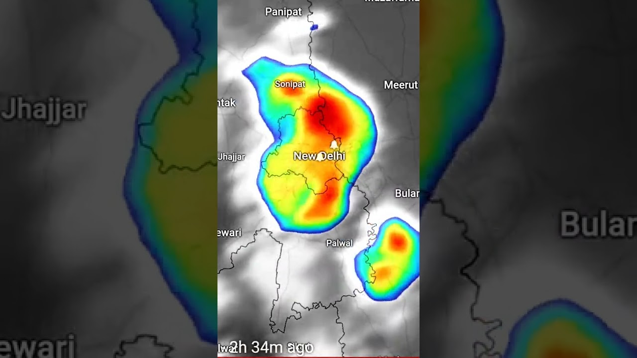 See how dangerous thunderstorm clouds developed in Delhi 😰⛈️ #shorts #Weather #delhi #storm