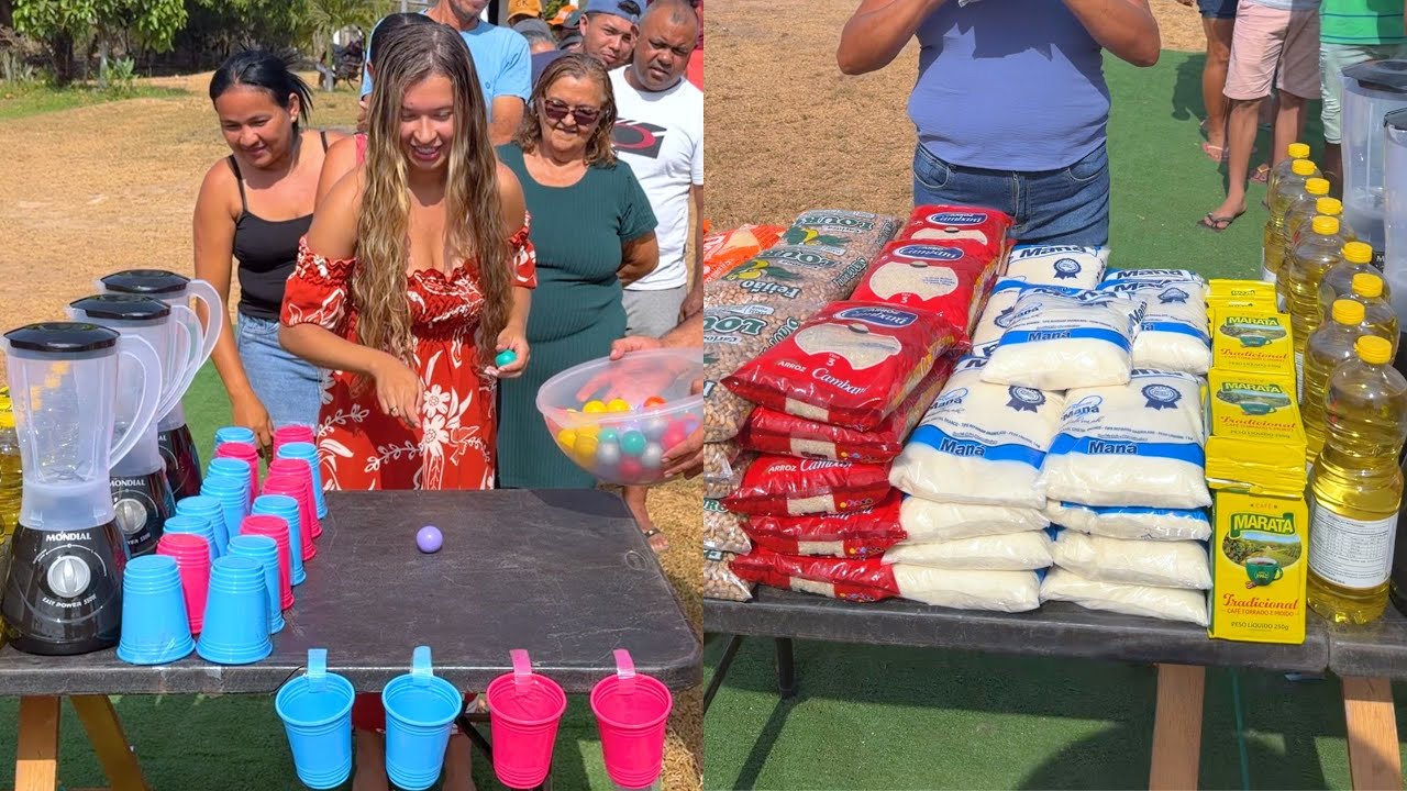 Acerte a bolinha nos copos e ganhe prêmios!