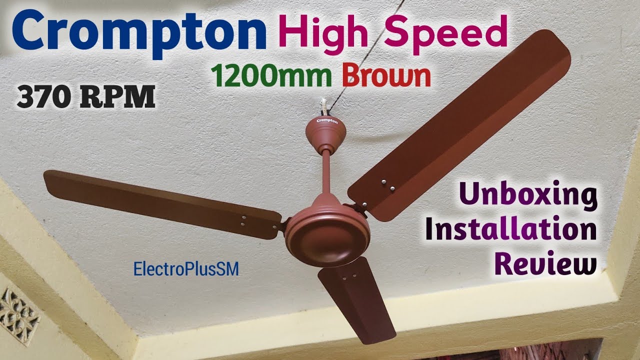 Распаковка, установка и обзор потолочного вентилятора Crompton High Speed ​​Brown 48 дюймов