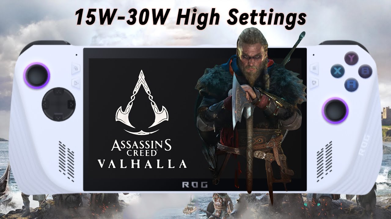 Asus ROG Ally Z1 Extreme Assassin's Creed Valhalla Performance Test 15W-30W High Settings
