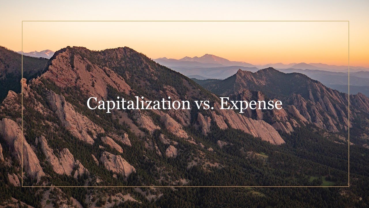 Capitalization vs Expense