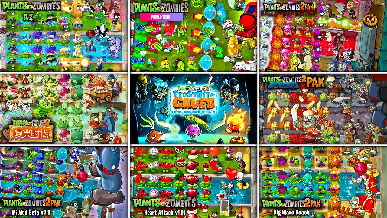 Plants vs Zombies Mods (Part 3) | Frostbite Caves, Big Wave Beach, AX & More! | Download