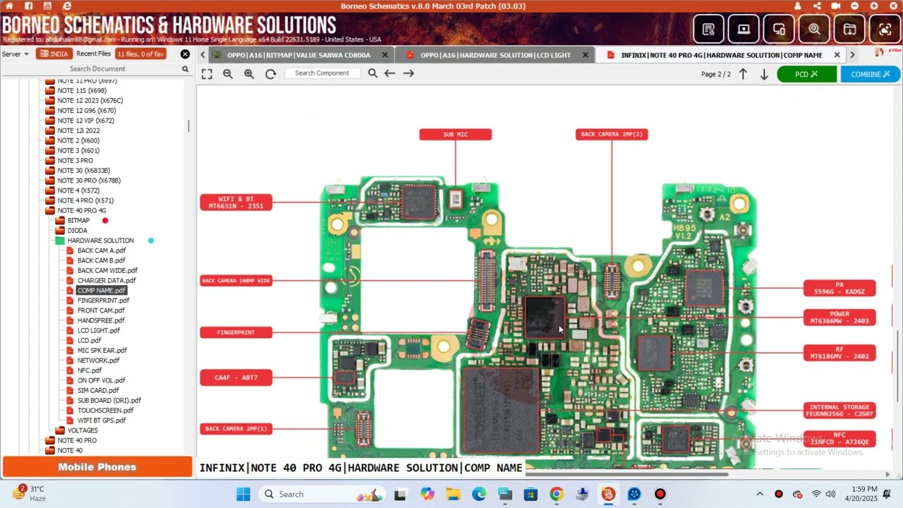 INFINIX NOTE 40 PRO 4G COMP NAME BY BORNEO SCHEMATICS