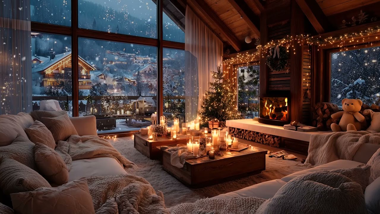 Warm Christmas Fireplace 2025 | Relaxing Piano Music & Crackling Fire for Sleep and Calm