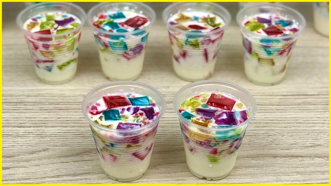 GELATINA MOSAICO COM CREME DE NINHO NO POTE - FAÇA E VENDA