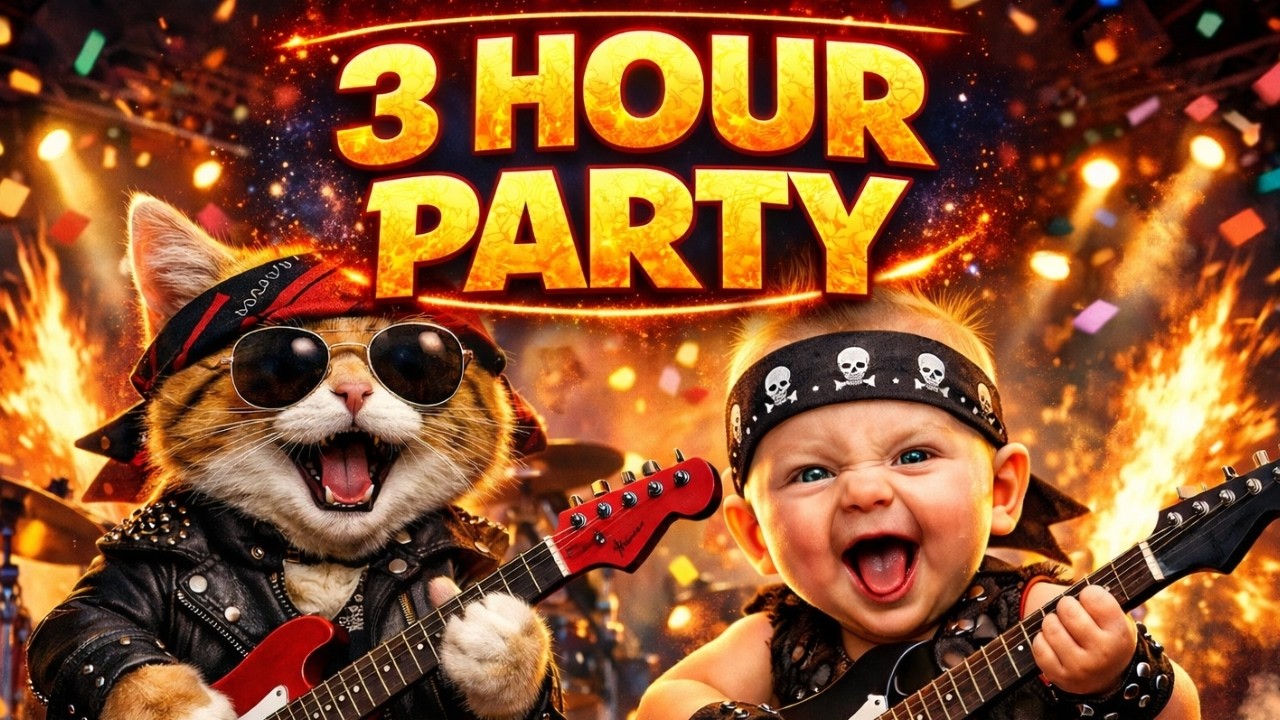 3 Hour Luxury Rock Party 🎸✨ Baby & Cat Band