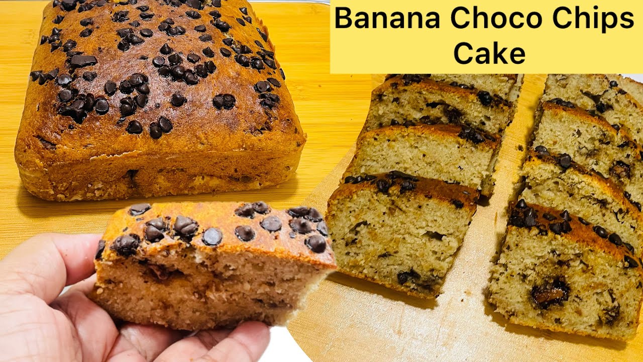 Banana Choco Chips Cake Recipe | How to Make Moist Banana Cake | Christmas special cake