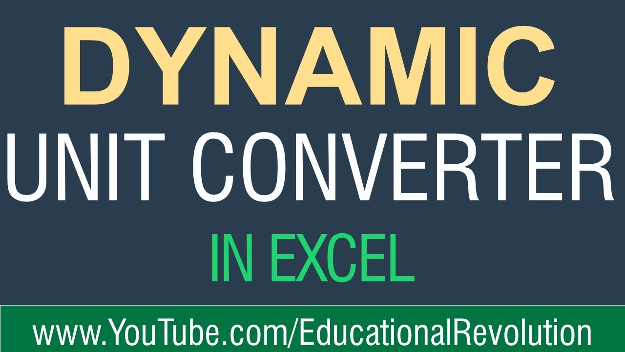 make dynamic unit converter in excel ~ you should try this in excel 2020