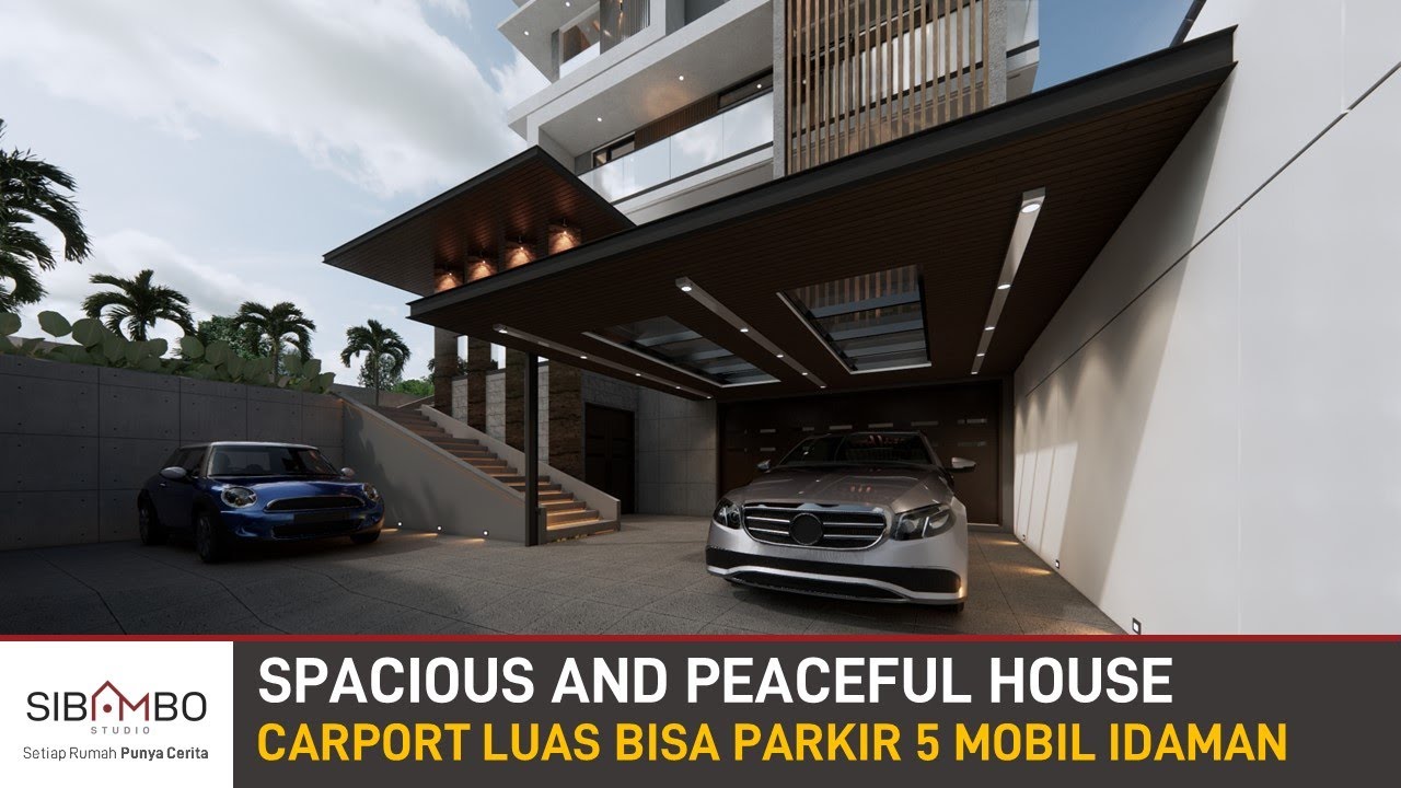 Desain Rumah Modern 4 Lantai 4 Kamar Tidur di Lahan 19 X 19 meter | CARPORTNYA LUAS BANGEETT