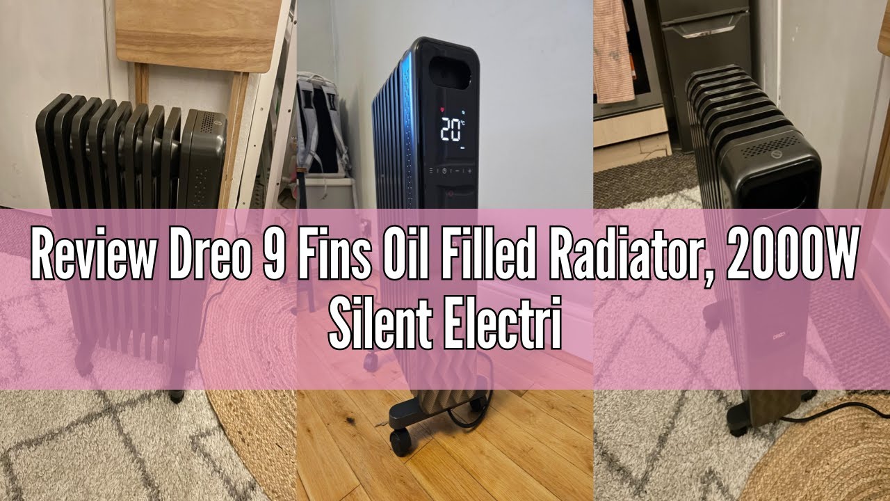 Review Dreo 9 Fins Oil Filled Radiator, 2000W Silent Electric Heaters for Home, Free Standing, Overh