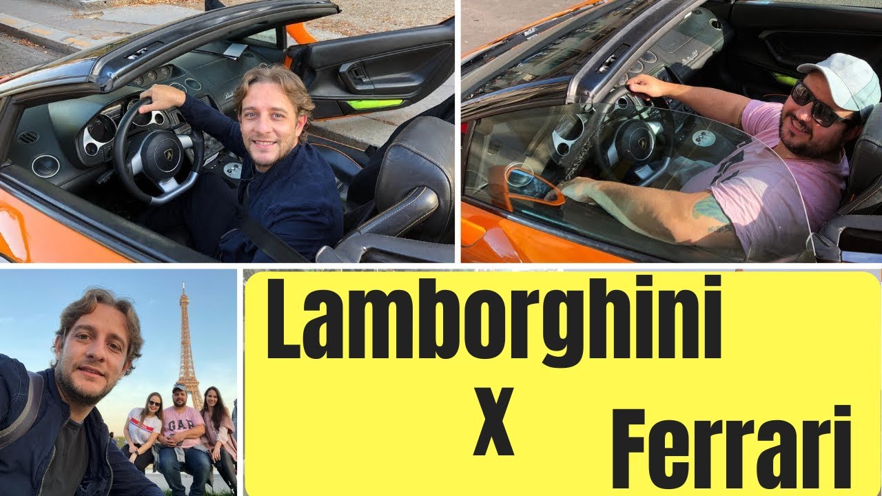 Alugamos uma Ferrari e uma Lamborghini em Paris| Torre Eiffel | França