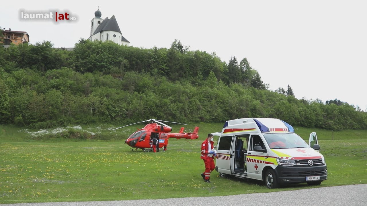 Schwerverletzter nach Absturz mit Rasenm&auml;hertraktor &uuml;ber einen steilen Hang in Gr&uuml;nburg