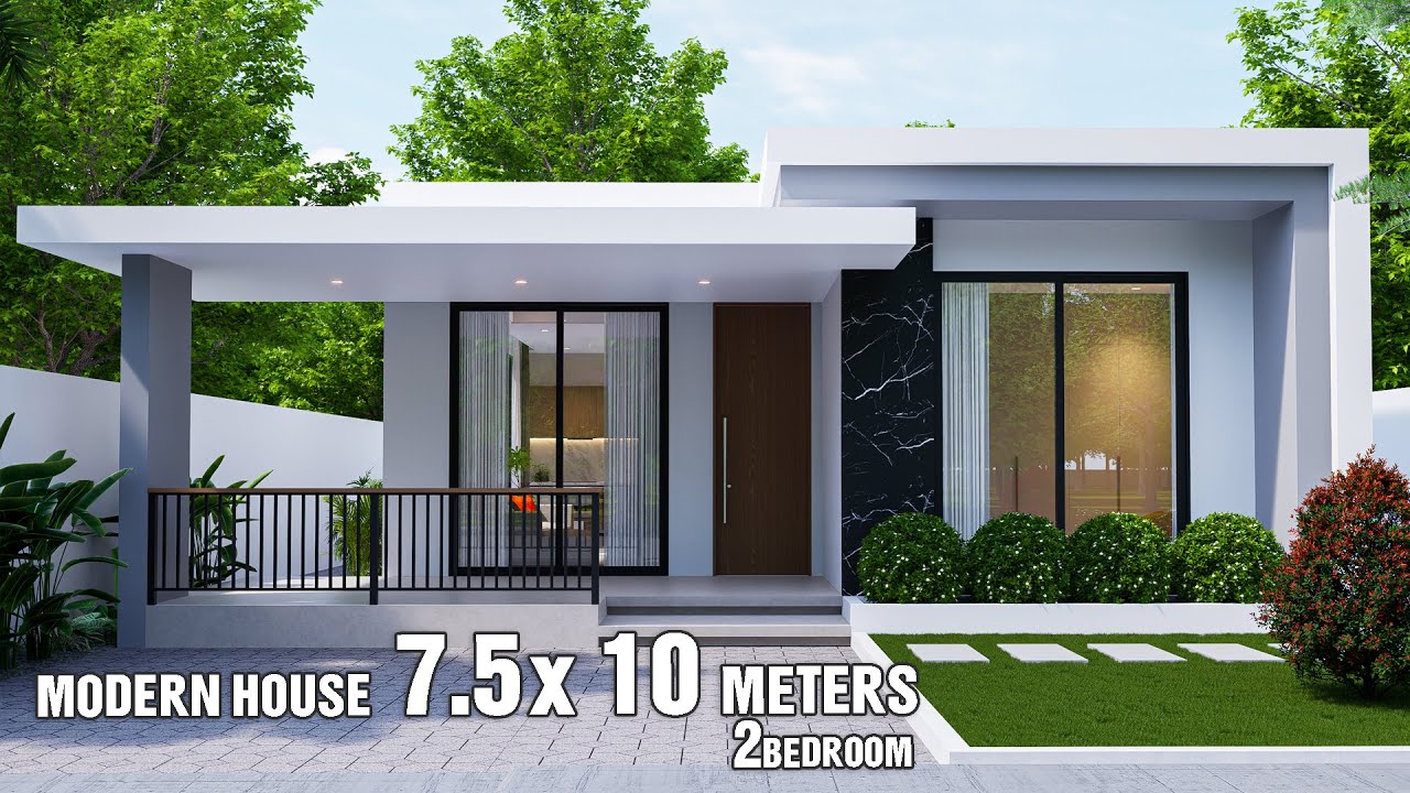 Modern House Design 7.5 x 10 Meters | 2 Bedroom Minimalist