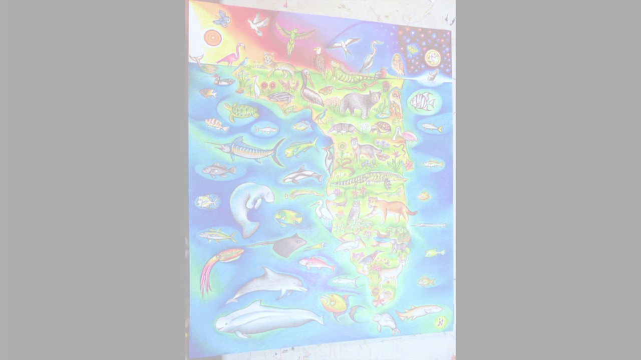 Florida ANIMALS Ink ART timelapse by ARTofDiNo.com featuring 115 Animals and Plants of Florida :)