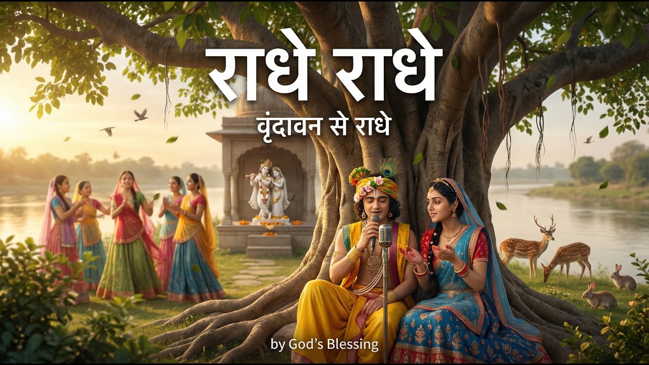 राधे राधे वृंदावन से राधे | Radhe Radhe Vrindavan Se Radhe | सामूहिक कीर्तन भजन | by God’s Blessing
