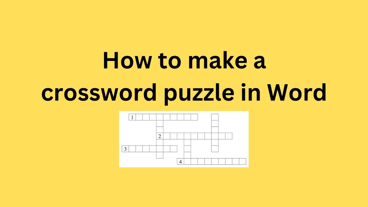How to make a crossword puzzle in Word