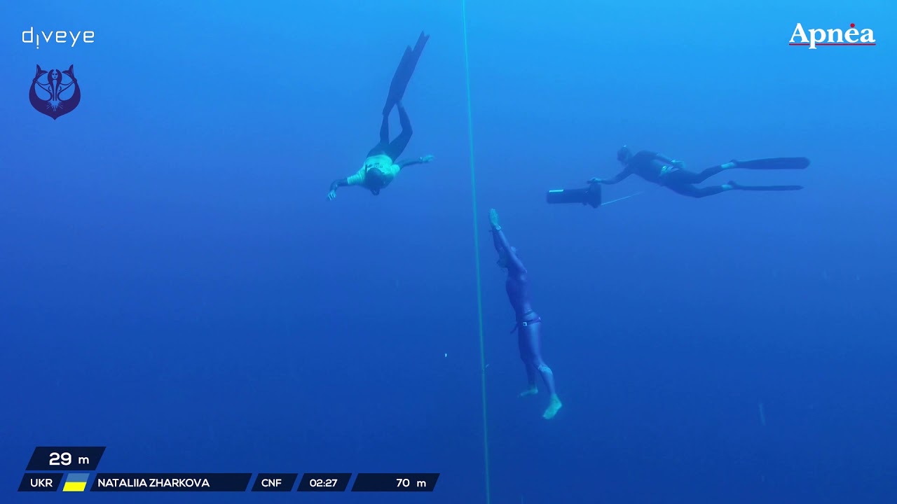 NATALIIA ZHARKOVA CNF 70m DIVE - WORLD RECORD  - CMAS 2018