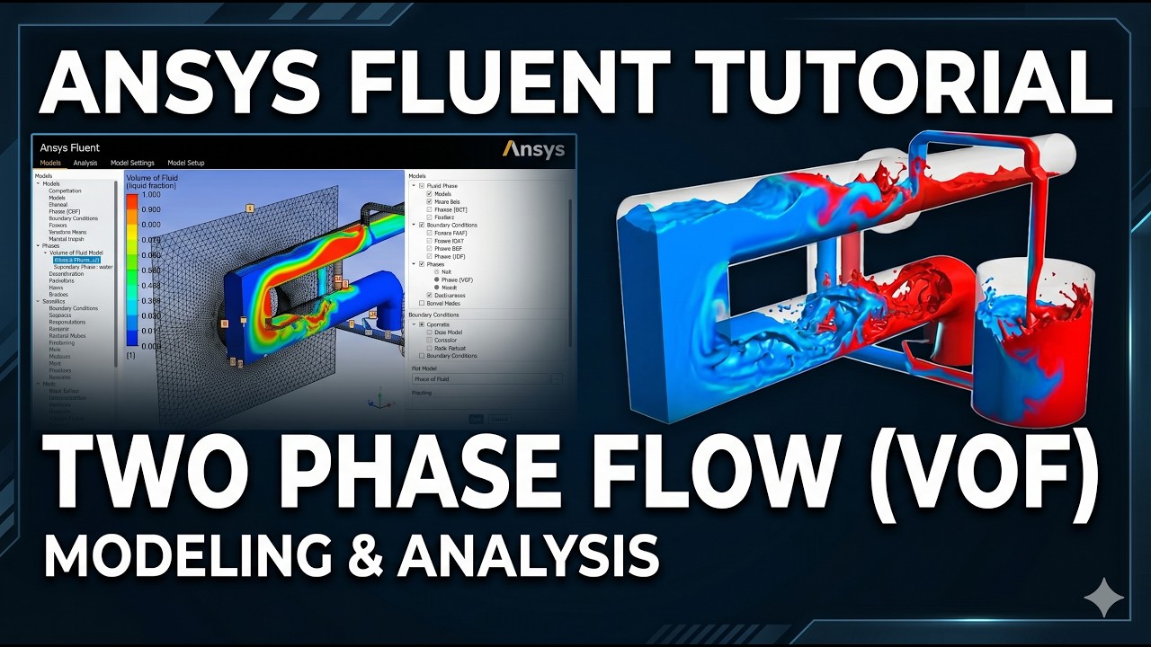 Two Phase Fluid Flow(VOF) Modeling and Analysis: Ansys Fluent Tutorial | Multiphase Flow (Lesson 1)